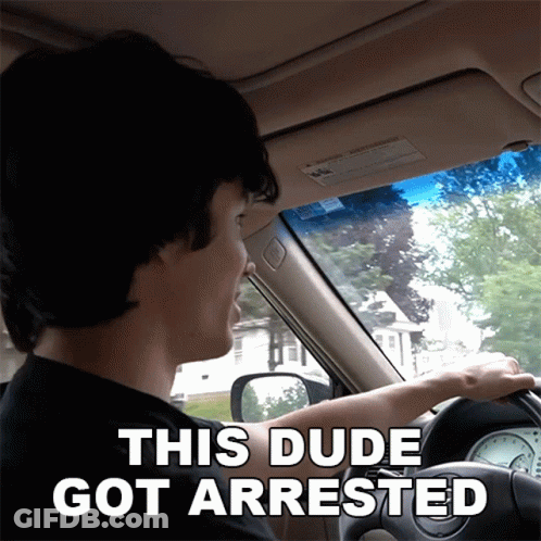 Man Driving Car This Dude Got Arrested GIF