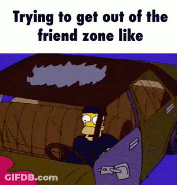 Man Driving Car Trying To Get Out Of The Friend Zone GIF