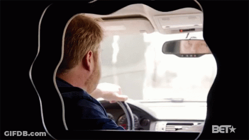 Man Driving Car With BET Logo GIF