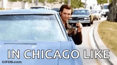 Man Driving Car With Broken Windshield In Chicago Like GIF