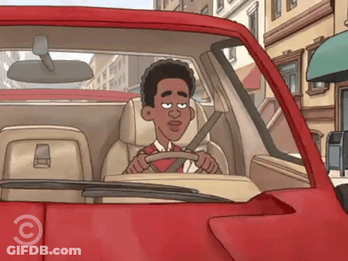 Man Driving Car With C GIF