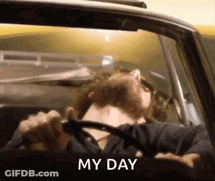 Man Driving Car With Eyes Closed GIF