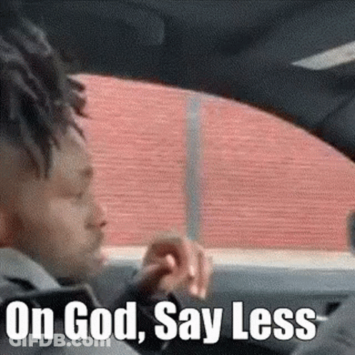 Man Driving Car With Say Less GIF
