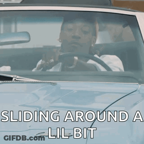 Man Driving Car With Sliding Around A Lil Bit GIF