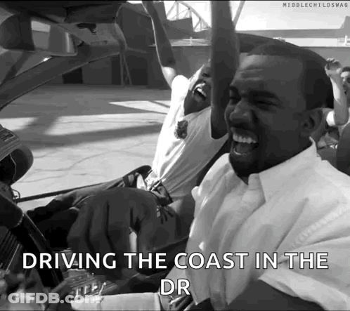 Man Driving DR Coast In Black And White GIF