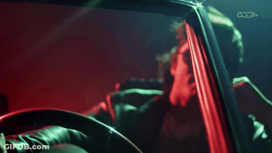 Man Driving Fast Car  In Slow Motion GIF