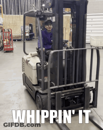 Man Driving Forklift Whippin It GIF