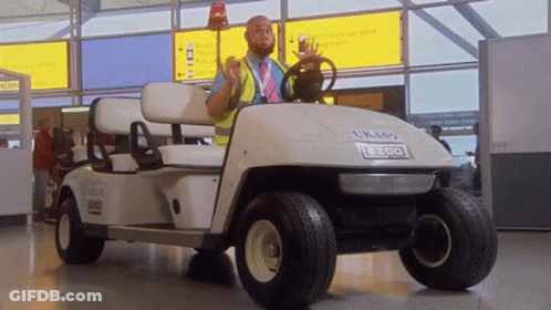 Man Driving Golf Cart Saying Ukaa GIF