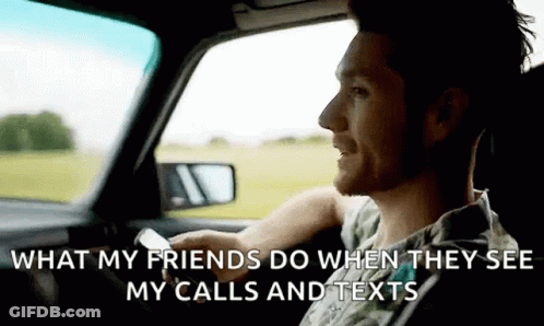 Man Driving On Phone Saying What My Friends Do GIF