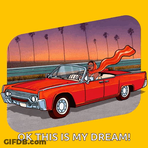 Man Driving Red Car Saying Ok This Is My Dream GIF