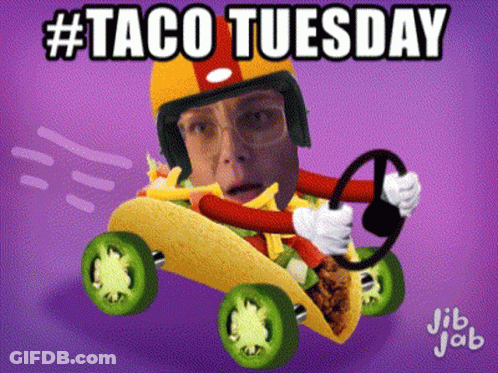 Man Driving Taco #Taco Tuesday GIF