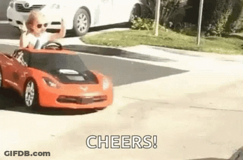 Man Driving Toy Car GIF
