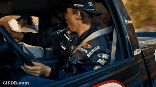 Man Driving Truck Wearing ACDelco Shirt GIF