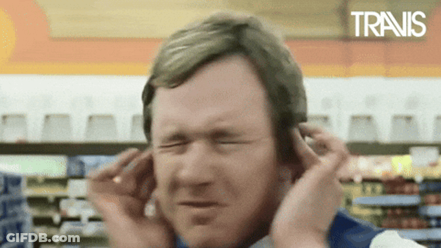 Man Ear Plugs Annoy By Noise GIF