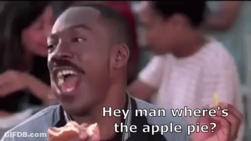 Man Eating Apple Pie Saying Where's The Pie GIF