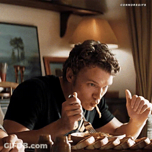 Man Eating At Table With Fork And Knife Connorsgifs GIF