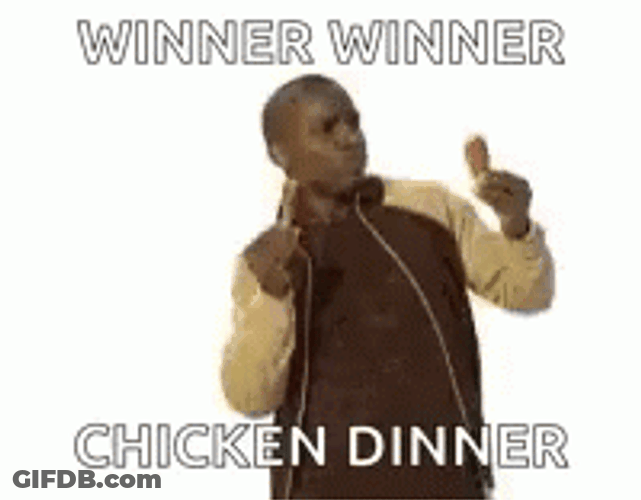 Man Eating Chicken Winner Winner Chicken Dinner GIF