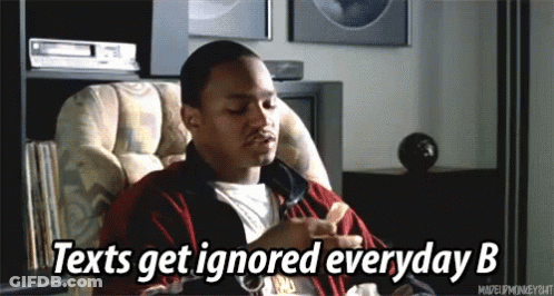 Man Eating Chips Says Texts Get Ignored Everyday B GIF