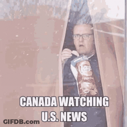 Man Eating Chips Watching Canada GIF