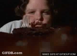Man Eating Chocolate Cake GIF