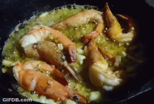 Man Eating Crab And Shrimp GIF