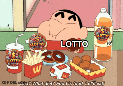 Man Eating Donut Lotto Shirt GIF