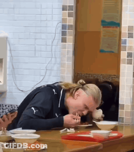 Man Eating Food With Chopsticks GIF
