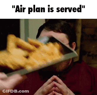 Man Eating French Fries Air Plan Is Served GIF