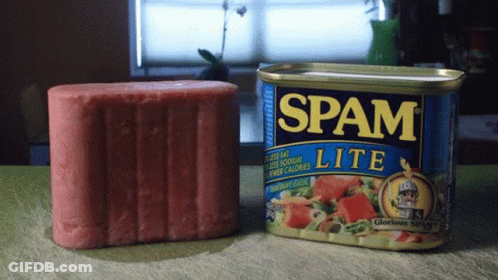Man Eating Ham Next To Jar Of Pickle GIF