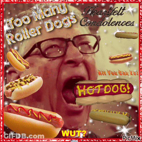 Man Eating Hot Dog With Condolences GIF