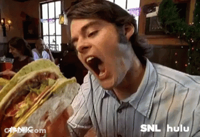 Man Eating Huge Taco GIF