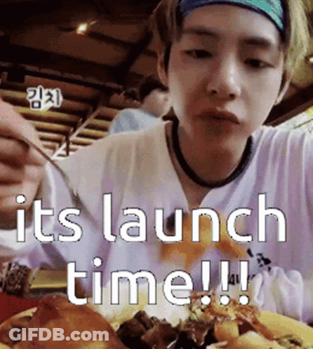 Man Eating It's Launch Time GIF