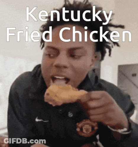 Man Eating KFC In Manchester United Shirt GIF