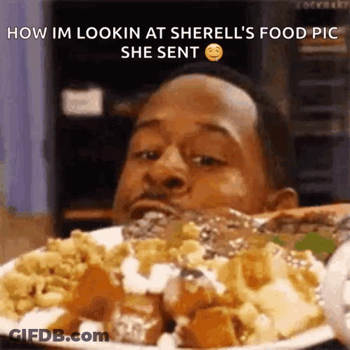 Man Eating Large Plate Of Food GIF