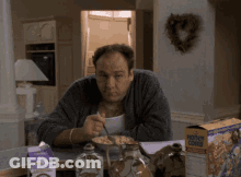 Man Eating Mother's Choice Cereal GIF