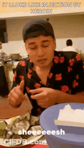 Man Eating Oysters It Looks Like Injection By Heroin GIF
