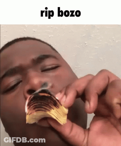 Man Eating Pizza Rip Bozo GIF