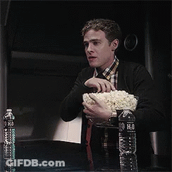 Man Eating Popcorn And Drinking Water GIF