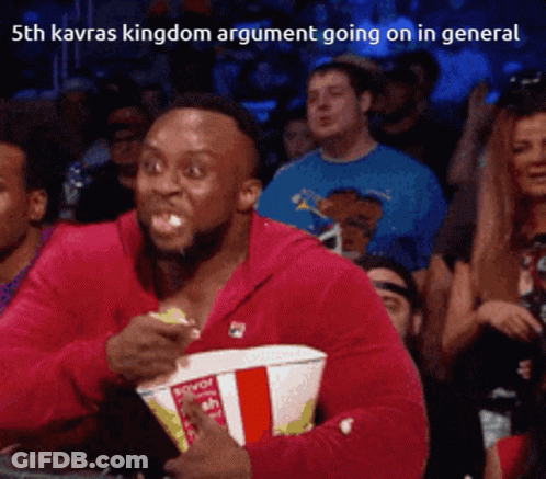 Man Eating Popcorn During Kavras Argument GIF