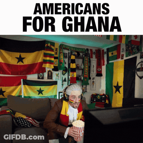 Man Eating Popcorn On Couch Americans For Ghana GIF