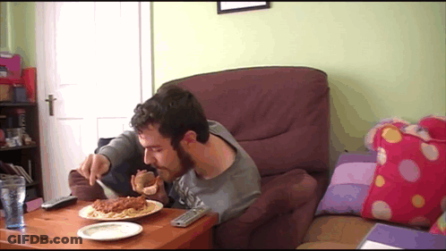 Man Eating Spaghetti And Meatballs GIF
