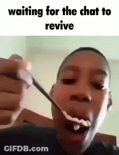 Man Eating Spoonful Waiting For Chat To Revive GIF