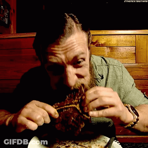 Man Enjoying His Juicy Meat GIF