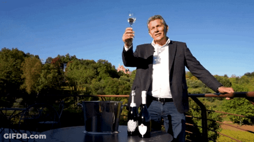 Man Enjoys Every Sip Of Prosecco GIF