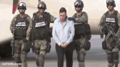 Man Escorted By Soldiers With Exercito Mexicano GIF