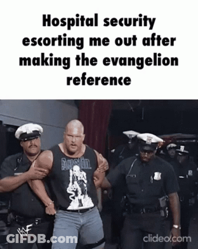 Man Escorted By Two Police Officers In Black Tank Top GIF