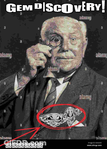 Man Examining Diamond With Loupe GIF