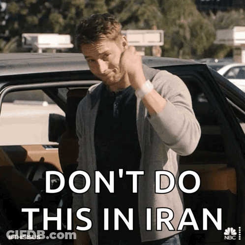 Man Exits Car Don't Do This In Iran GIF