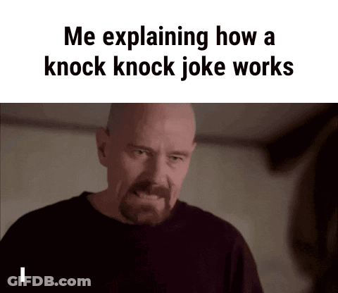 Man Explaining How A Knock Knock Joke Works GIF