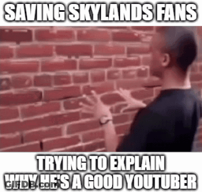 Man Explaining Why He's A Good YouTuber At Brick Wall GIF